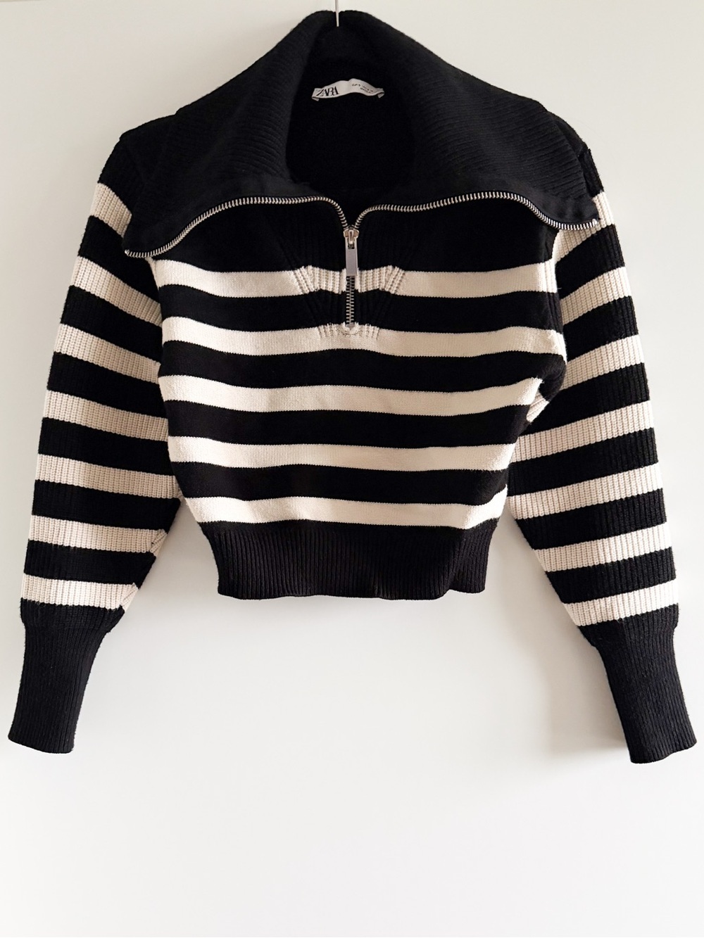 Zara Striped Knit Half Zip